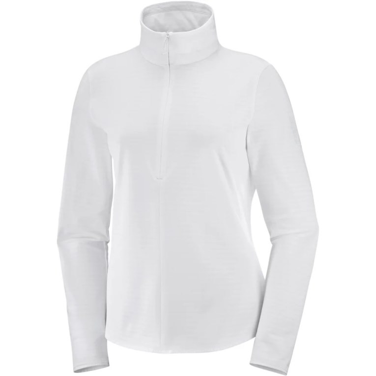 White Salomon Essential Lightwarm Half Zip Women's Jackets | IE PX9540